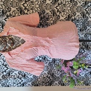 Orange and white tie back top XL(14)